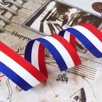 25mm blue white red stripe decorative ribbon belt diy handmade clothing material hair accessories decoration supplies 1 meter