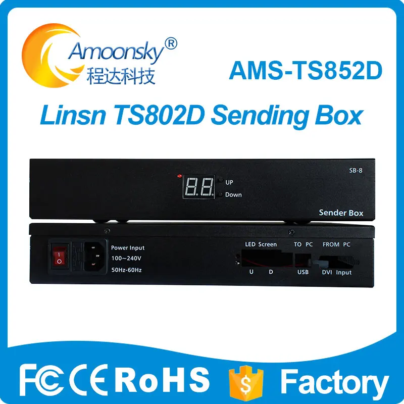 Linsn Отправка Box TS852D TS852 Отправитель Box Card Controller Встроенная отправка карты TS802D для аренды светодиодных экранов Billboard