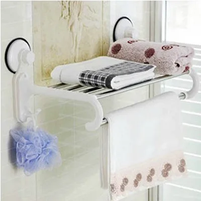 Пластиковый держатель для полотенец с присоской и крючками настенное