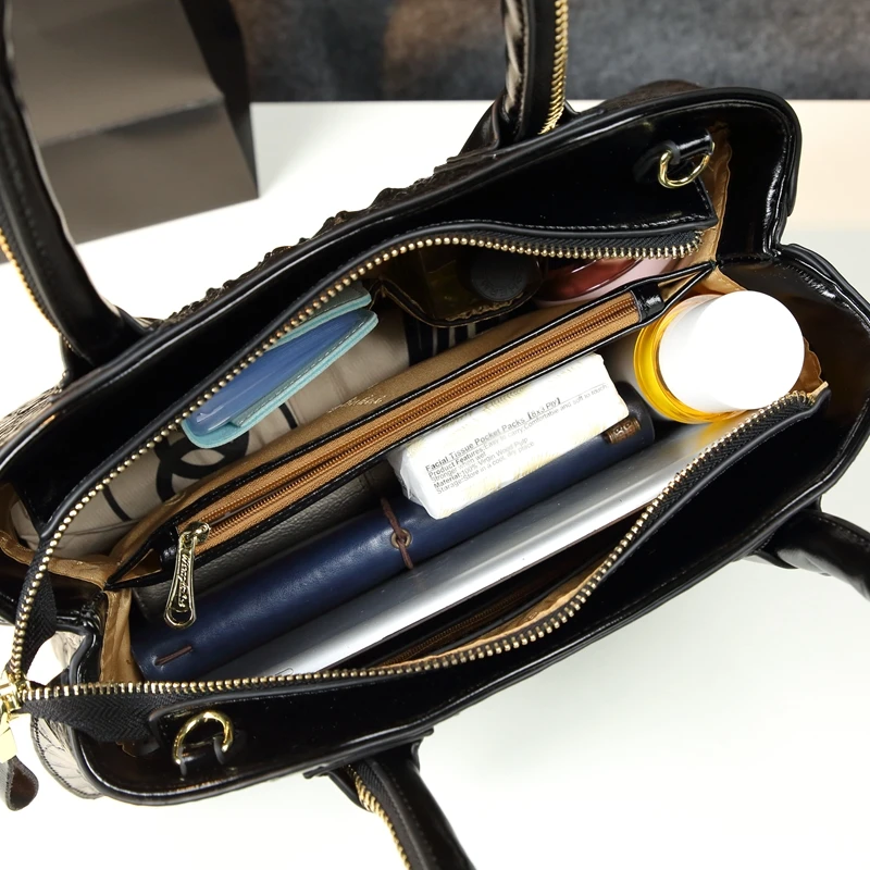 

ICEV New European Fashion Alligator Top Handle Bags Handbags Women Famous Brands Designer High Quality Women Leather Handbag Sac