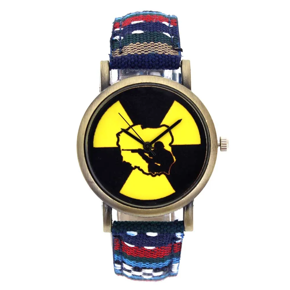 27 Hunting Variant Game Military Hobby Nuclear Radiation Marker Fashion Men Women Stripes Canvas Band Sport Analog Quartz Watch - Цвет: 27