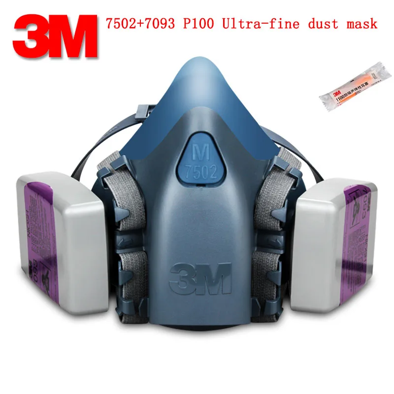 3M 7502+ 7093 P100 респиратор, маска от пыли, настоящая безопасность, 3 м респиратор, маска от тонкой пыли, кислота, газ, Сварка пыли, фильтр, маска