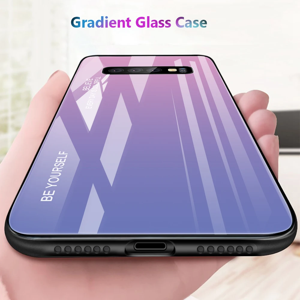Чехол для Samsung Galaxy S10 S9 S8 Plus S10E Note 8 9 стеклянный градиентный чехол samsung A10 A20 A30 A40 A50 A70