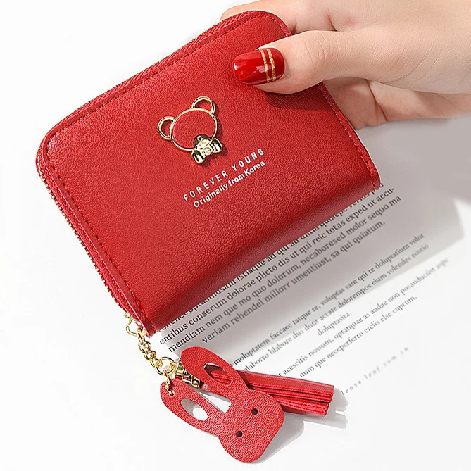 

Coin Purse Tassels Wallets Lady Purses Pocket ID Cards Holder Short Moneybags Woman Wallet Girls Purses Notecase Zipper Bag Clip