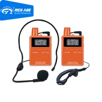 richitek one way audio guide system earphone 1 transmitter2 receivers for travel agency with condenser microphone