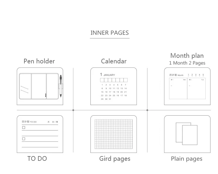 A6 Cherry Blossom Печатный планировщик фокус bullet journal BUJO записные книжки недатированные ежедневный календарь канцелярские товары