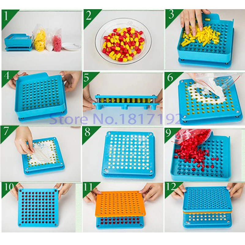 Руководство машина для наполнения Капсул 0 # S-100 отверстия 6-piece set ABS капсул