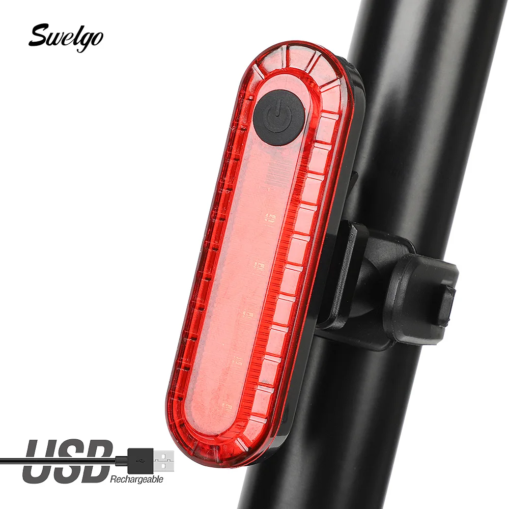 Swelgo USB Перезаряжаемый велосипедный фонарь задний 4 режима фонарик MTB дорожный