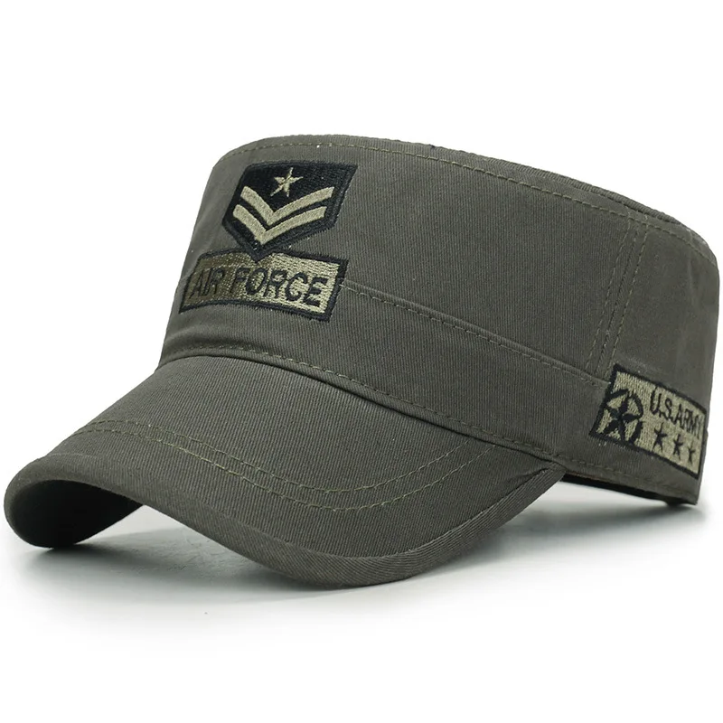 Army Green Тактическая Кепка мужская армейская солдатская камуфляжная бейсболка кепка SWAT Hunter Уличная Повседневная камуфляжная кепка из хлопка с плоским верхом от солнца регулируемая - Цвет: Army Green