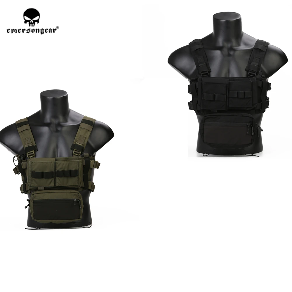 Emersongear MK3 тактическая нагрудная Установка микро-модульная Регулируемая охотничья пластина для переноски страйкбольного жилета с 556 762 подсумок