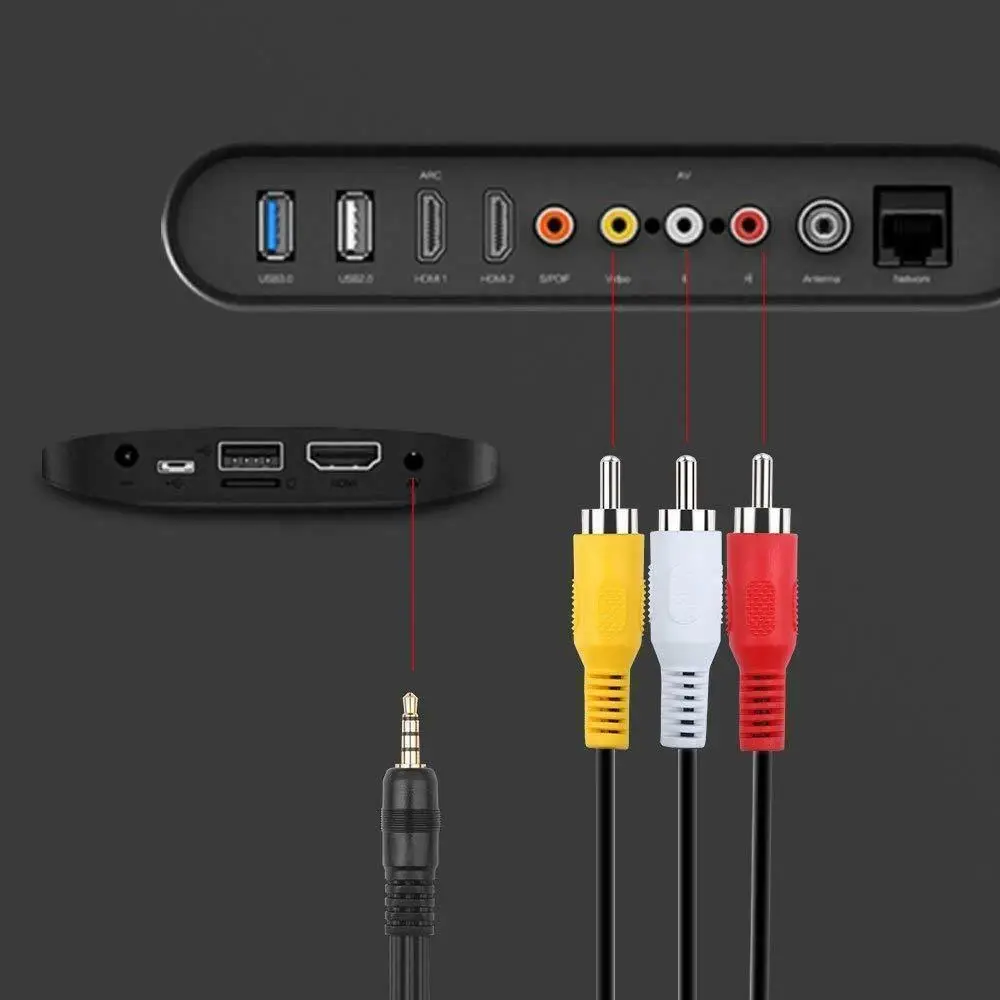 Переходник 3 5 мм на RCA аудиовидео A/V кабель 6 футов для видеокамер Sony JVC Panasonic Canon