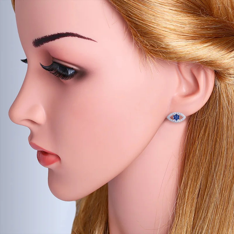 OCESRIO турецкий милый сглаза серьги гвоздики для женщин Серебряный Синий