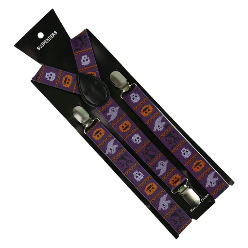 Новый товар: Регулируемые подтяжки Unisex Adult 3 Clip Y-Back Clip-on с принтом Хэллоуина "Тыквы" для мужчин и женщин отличный | Suspenders -33022567935