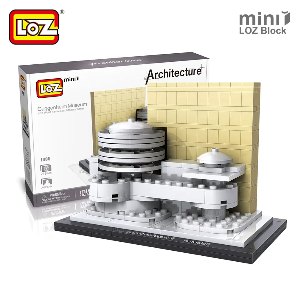 Mr. Froger LOZ architecture Guggenheim дом в музее DIY модельные наборы мини блок Forge World City модели