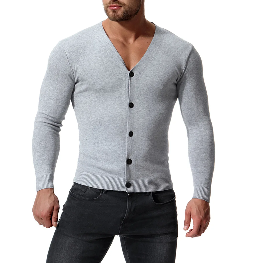 Для мужчин новые модные свитера Кардиган хлопка основные свитера|Bодолазки| |