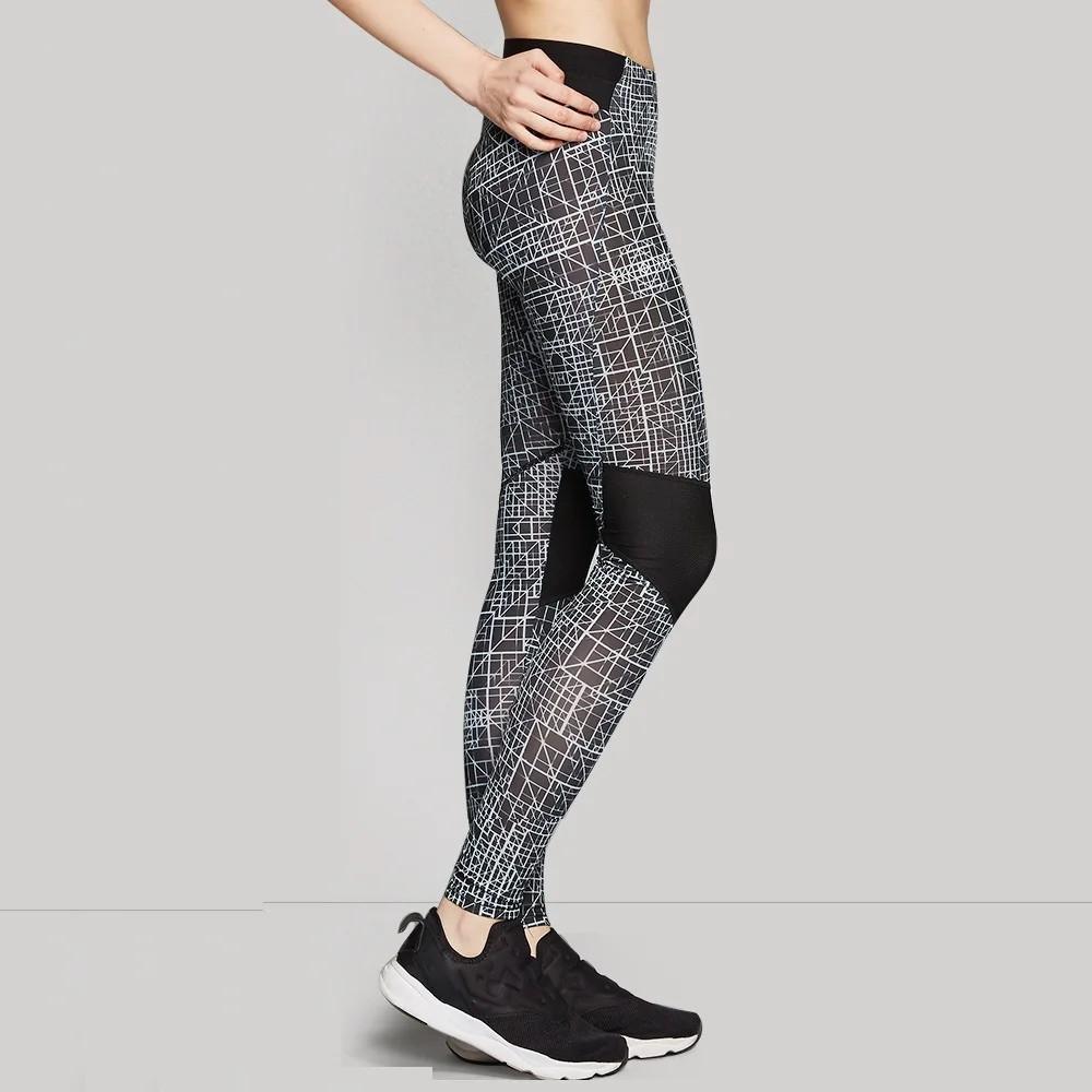 NRE Fitness pants female elastic tight running yoga trousers Slim net yarn Yoga slim mesh | Спорт и развлечения