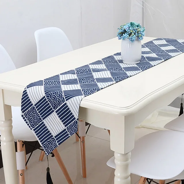 Льняной геометрический Коврик в форме облака Настольная чайная семейная