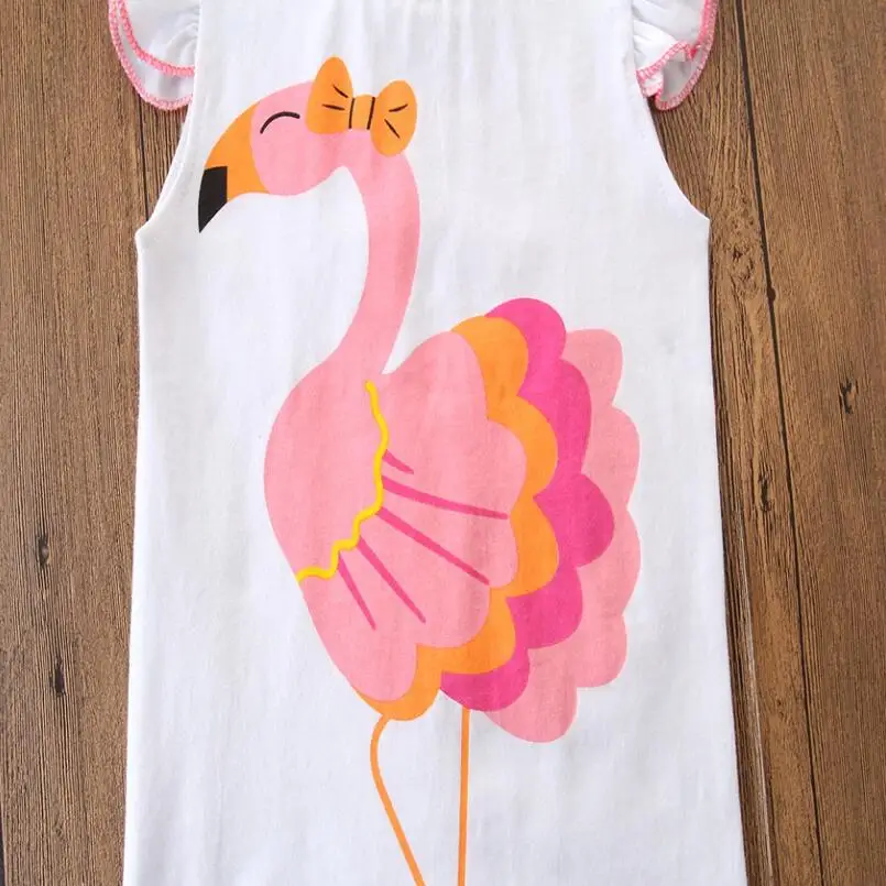 Комплект детской одежды из 2 предметов для девочек футболка с рисунком Фламинго +