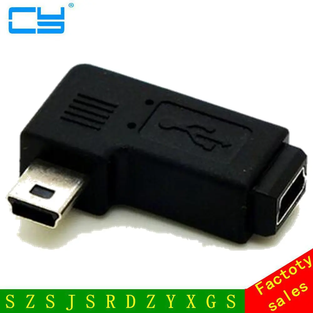 2 шт./лот левый угловой 90 градусов мини usb штекер в гнездо M F удлинитель адаптер