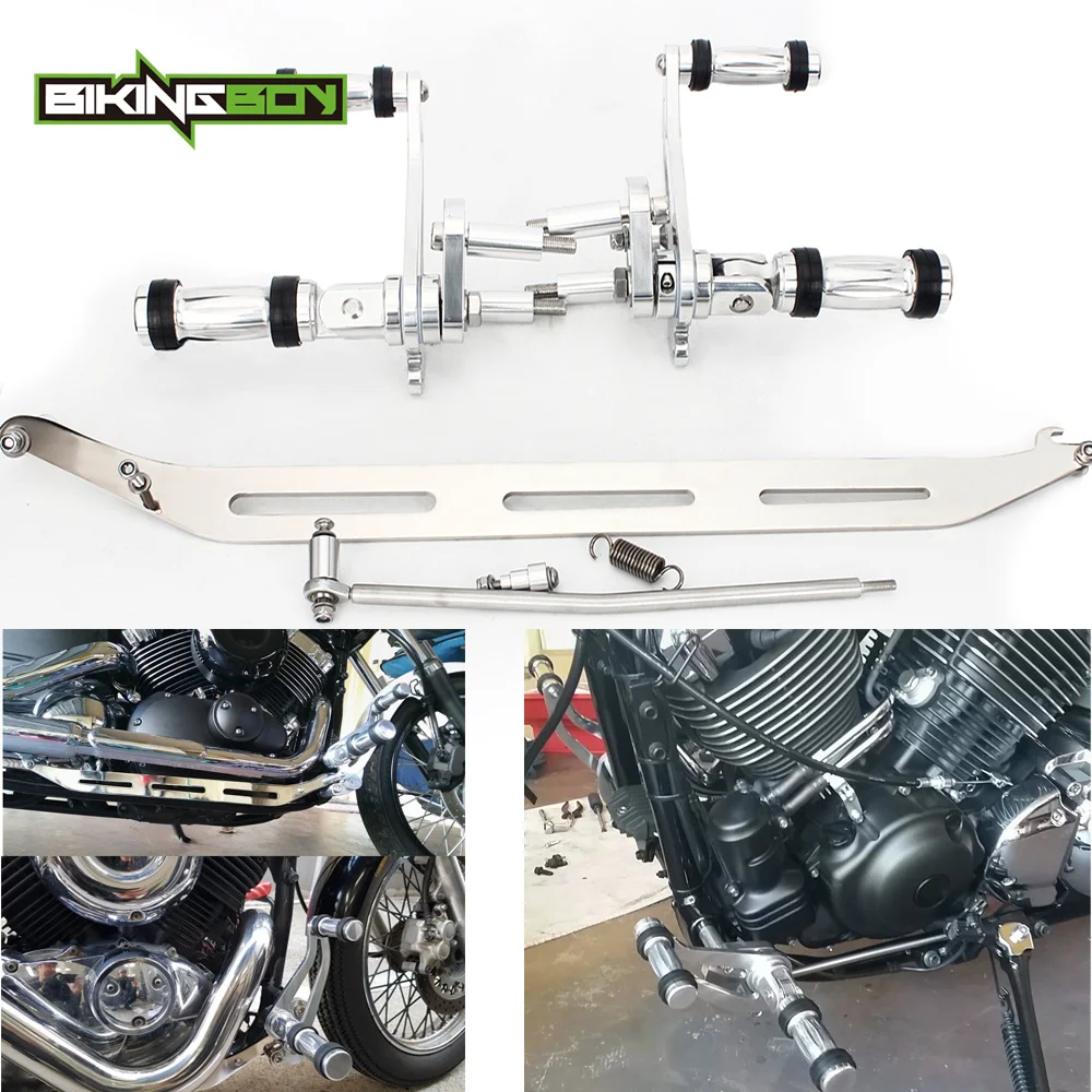 BIKINGBOY передний контроль Подножки задние наборы для YAMAHA XVS650 V STAR 1998- 16 XVS 400 Dragstar 96 97 98 99 00 01
