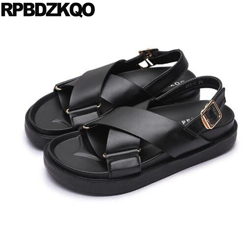 Сандалии женские в римском стиле удобные босоножки на плоской платформе