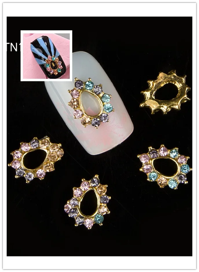 10 шт сплав Блестящий 3d дизайн ногтей украшения со стразами для NFC амулеты