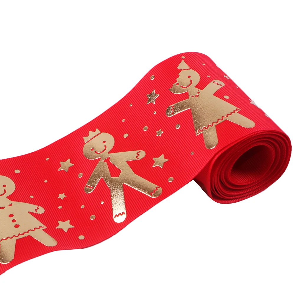David accessories 3 мм "75 мм Рождество золото фольга Grosgrain ленты DIY лук Ремесло Декор Свадебные украшения подарочная упаковка, 5Yc5133 - Цвет: 1073430003