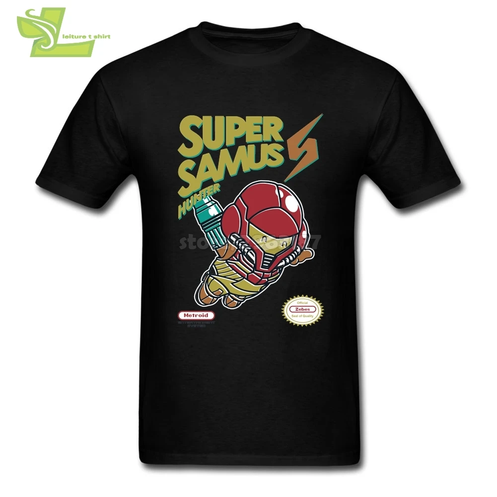 Супер Metroid Забавные футболки человек с круглым вырезом короткий рукав Футболка