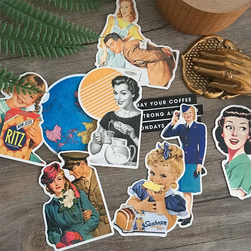 

Vintage Stickers DIY Scrapbooking World War II Kitchen And Love Series Album journal Happy Planner Handicraft Decoration Sticker