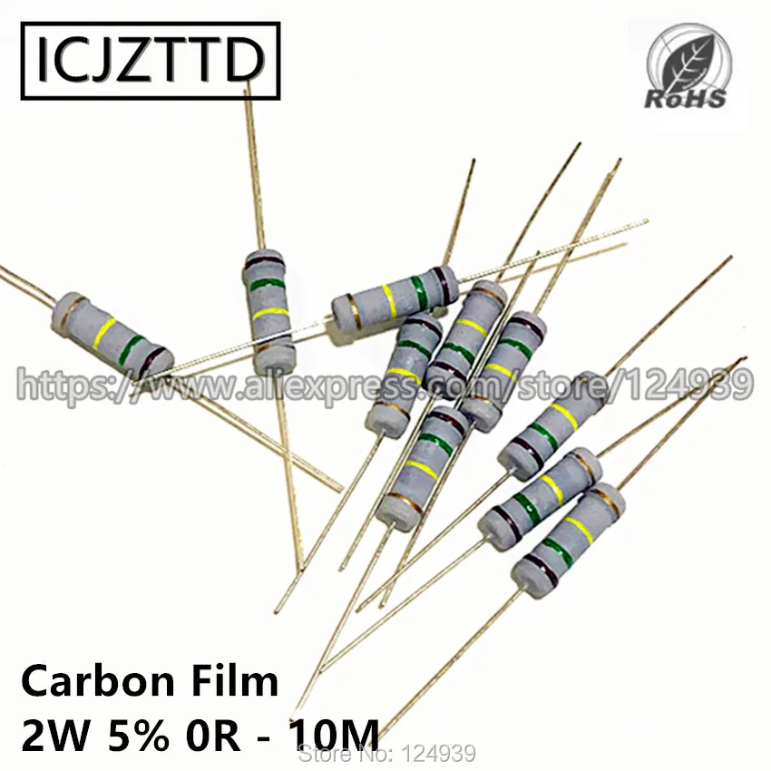 

10pcs 2w 5% 2W Carbon Film Resistor 5% 7.5R 8.2R 9.1R 10R 12R 15R 18R 20R 22R 24R 27R 30R 33R 36R 39R 43R 47R 51R 56R 62R 68R