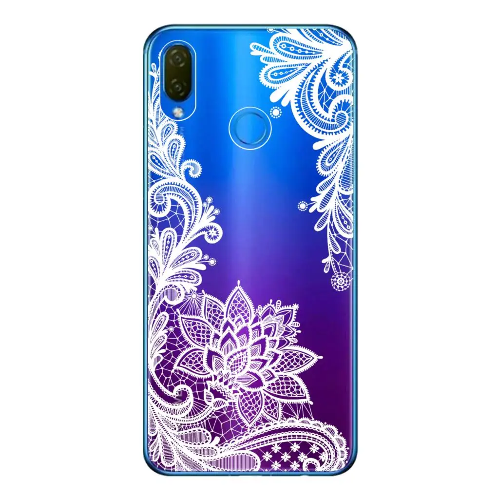 Мягкий чехол из ТПУ для Huawei Nova 3i прозрачный силиконовый 6 3 дюйма милый кружевной