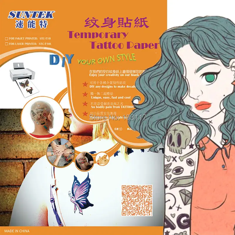 (600 компл./упак.) Временная тату наклейка без рисунка переводная бумага с лазерным