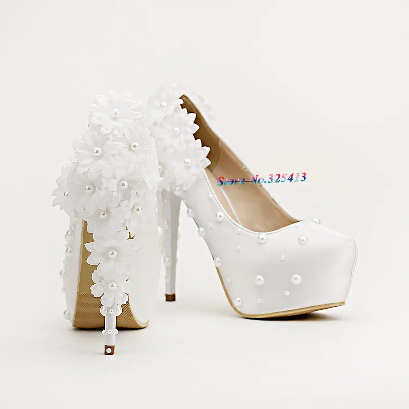 Белый Новое прибытие невесты свадебная обувь круглого toe одного туфли на