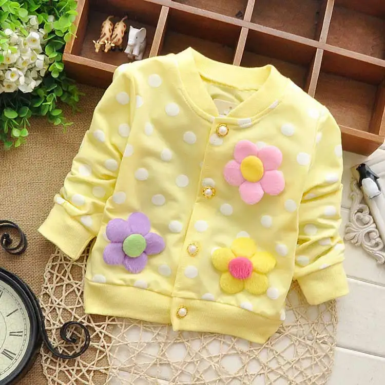 Осенне-весеннее милое цветочное кардиган для маленьких девочек пальто верхняя