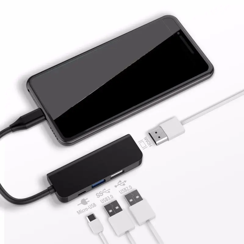 HDMI совместимый концентратор с Type C на 4K адаптером USB 3 0 Micro портом для зарядки MacBook
