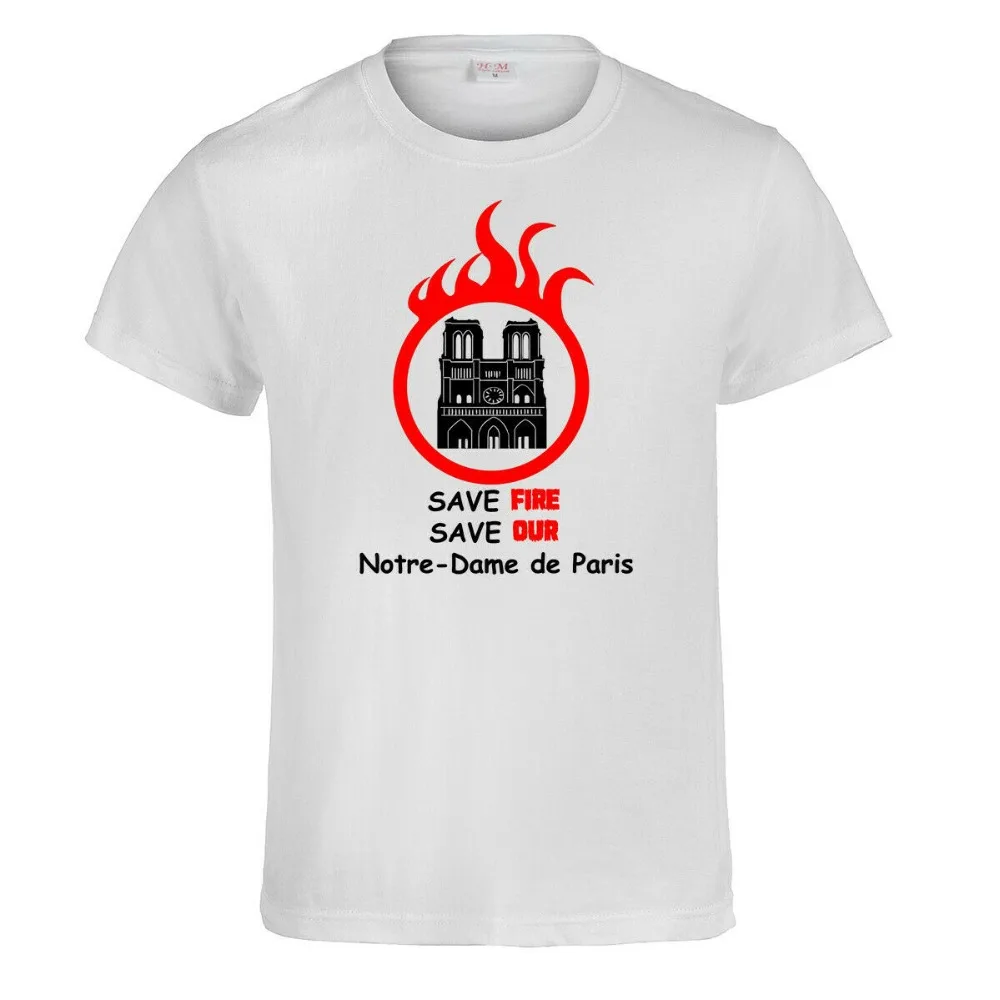 Мужская хлопковая футболка с коротким рукавом принтом в Парижском Стиле|Мужские