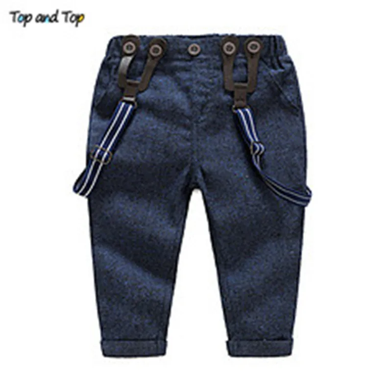 Top and Fashion Baby Boy Clothes Long Sleeve Dinosaur Print Shirt Romper+Suspenders Pants 3Pcs Gentleman Clothing Set |