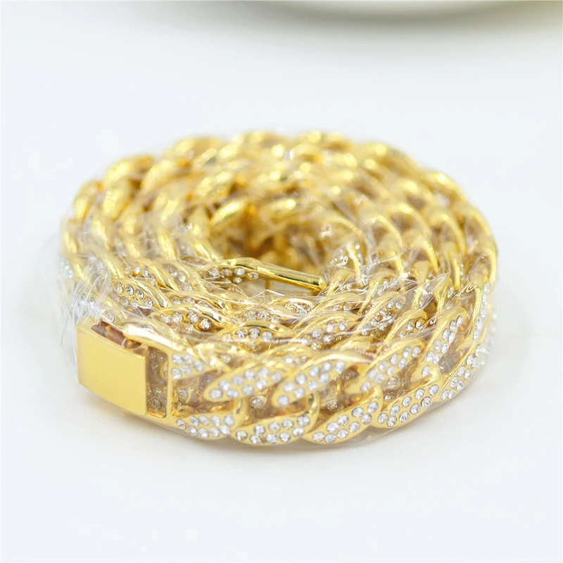 Manerson Для мужчин Циркон кубинский Майами ссылка Цепочки и ожерелья CZ застежка хип