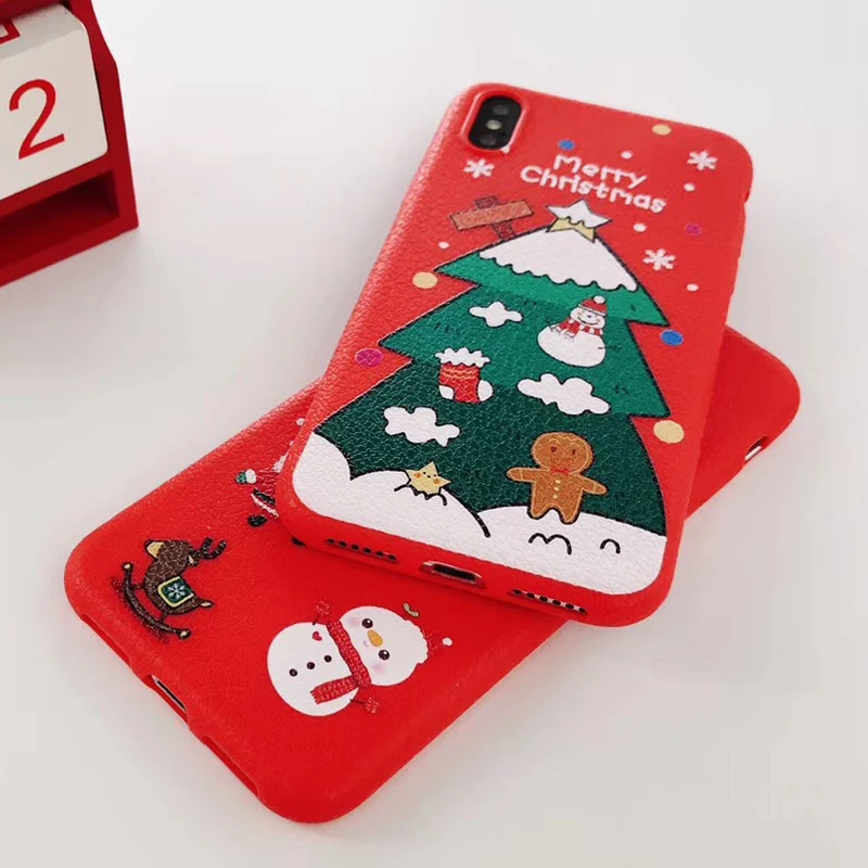 Kerzzil Cartoon Christmas Santa Claus Snowman Case For iPhone 7 8 6 S Plus Soft TPU Silicone Cover X XR XS Max |