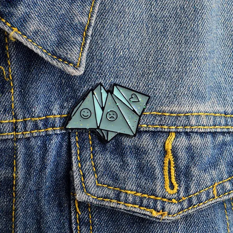 Новинка Лидер продаж брошь с северным и южным оригами детский эмалированный