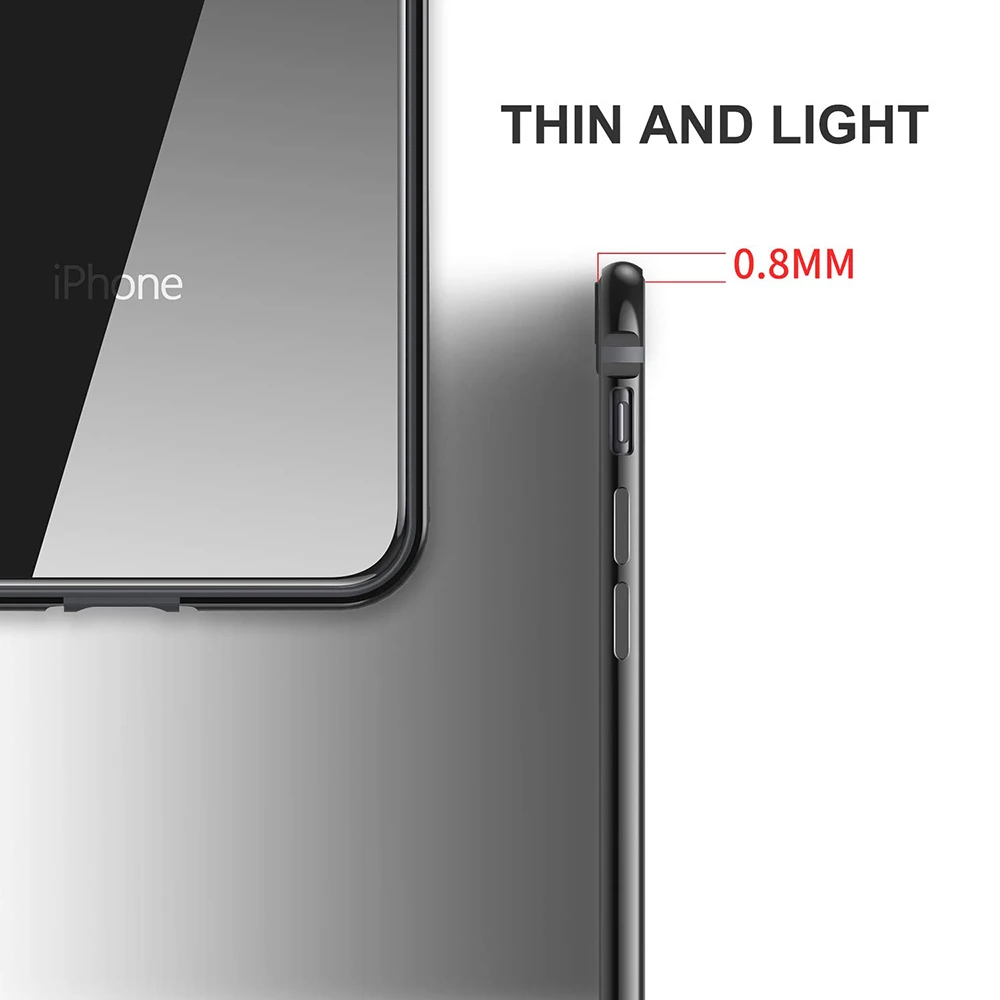 Чехол-бампер для iphone 11 Pro Max 8 7 plus X, тонкая алюминиевая рамка, Мягкий ТПУ с внутренним краем, защитный противоударный чехол для iphone XS MAX XR