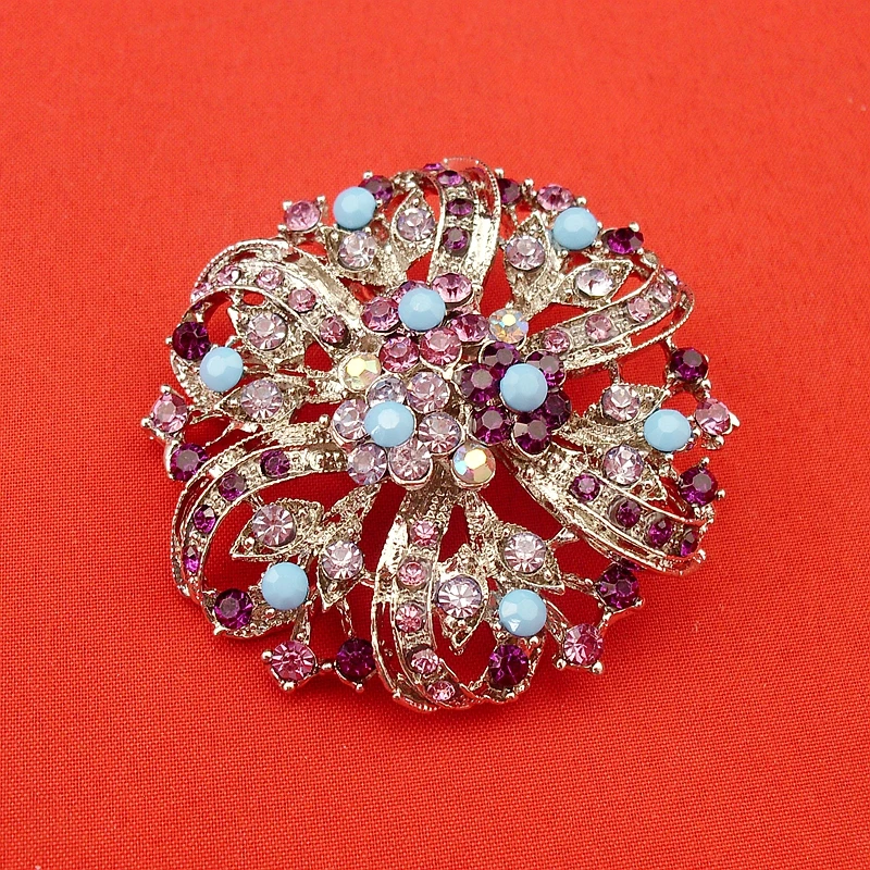 Новая круглая винтажная родиевая разноцветная женская свадебная Элегантная