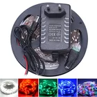 Светодиодная лента 5050, 12 В, гибкая Бытовая фотолента, RGB, с теплым белым светом, режущий блок питания, полный комплект, 1 м2 м4 м5 м