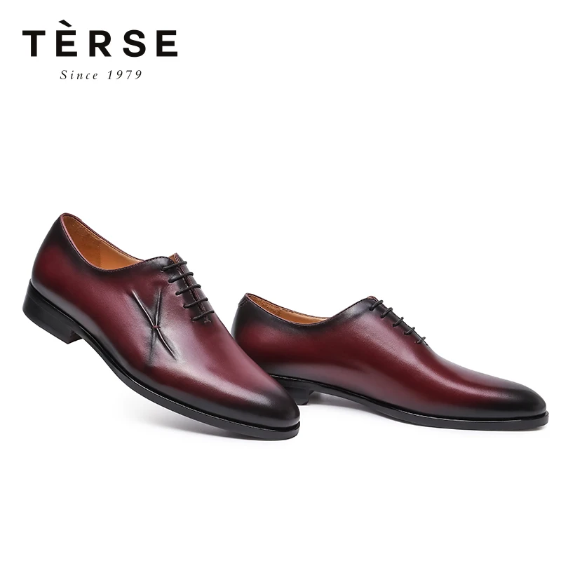 TERSE/Мужская обувь ручной работы Кожаные Туфли-оксфорды из коровьей кожи