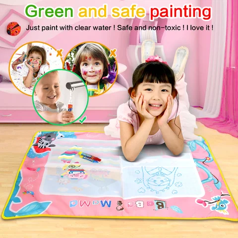 87x58 см волшебный коврик для рисования водой в стиле принцессы и 2 ручки, цветные доски, коврики для рисования водой, развивающие игрушки для детей