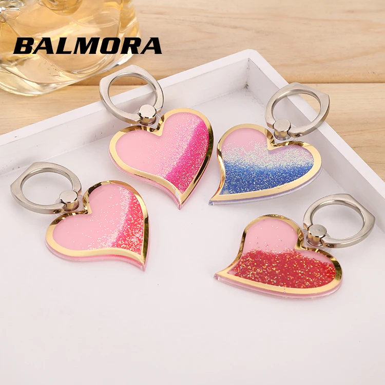 BALMORA Bling Quicksand сердечко держатель 360 градусов металлическое кольцо для пальца