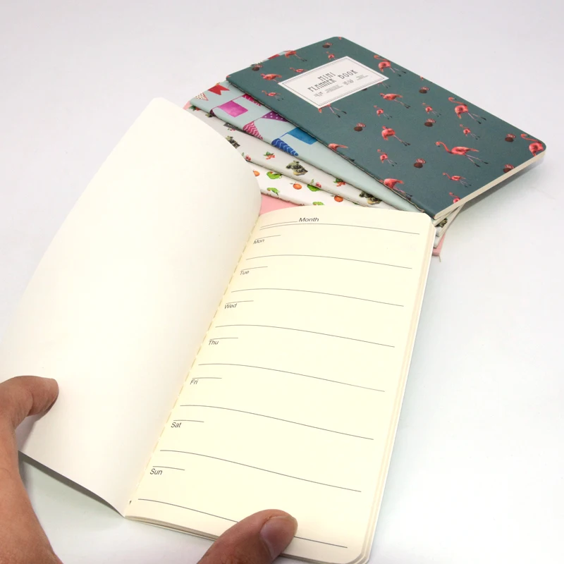 Ежемесячный планировщик блокнот винтажный мини альбом с фламинго книга для