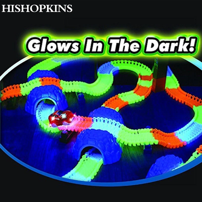 Новинка 2017 чудесный светящийся гоночный трек изгиб гибкая вспышка в темноте