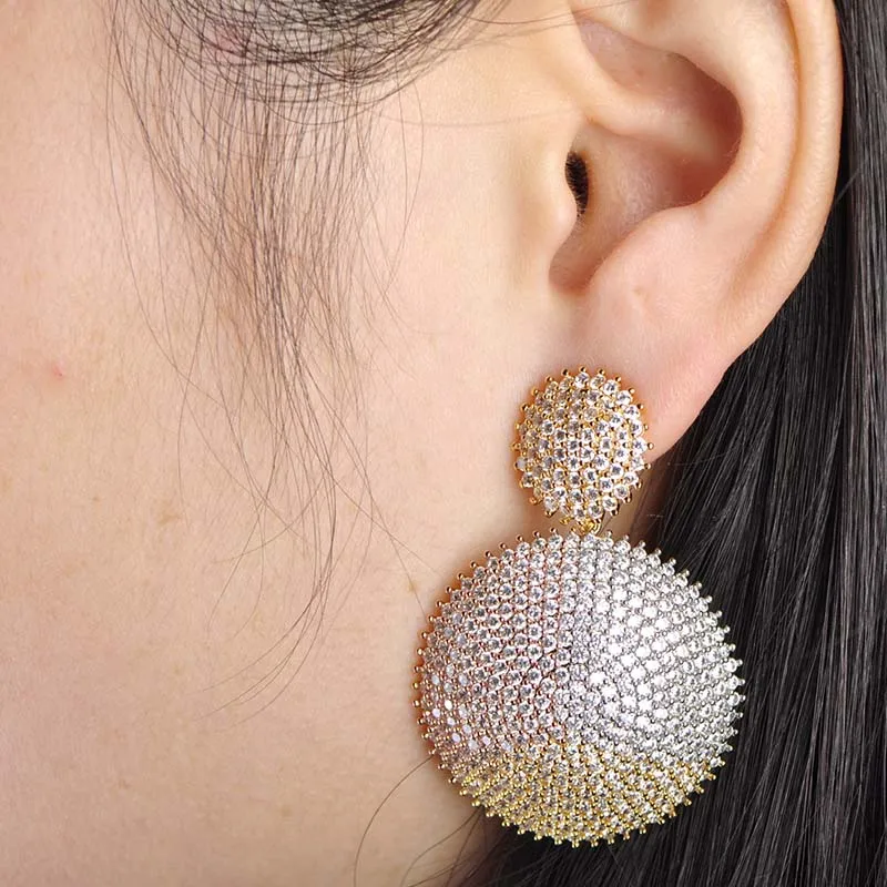 Женский комплект из колье и серёг Blucome трехцветный с подвеской в форме солнца |