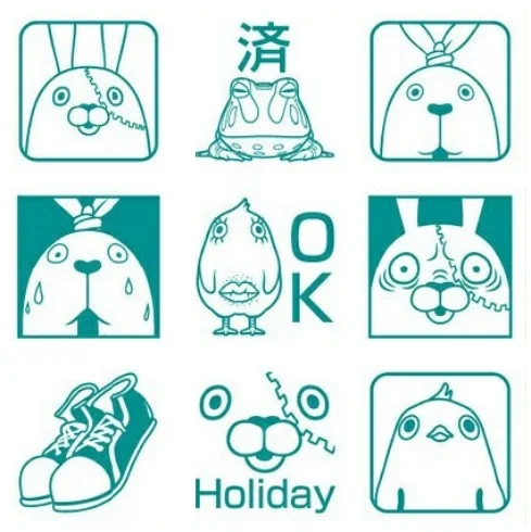9 шт./компл. Kawaii Тоторо планировщик дневник штампы DIY само красочного светочувствительных печать без ручки украшения записки канцелярия для школы канцелярские - Цвет: 9 pcs Rabbit Stamp
